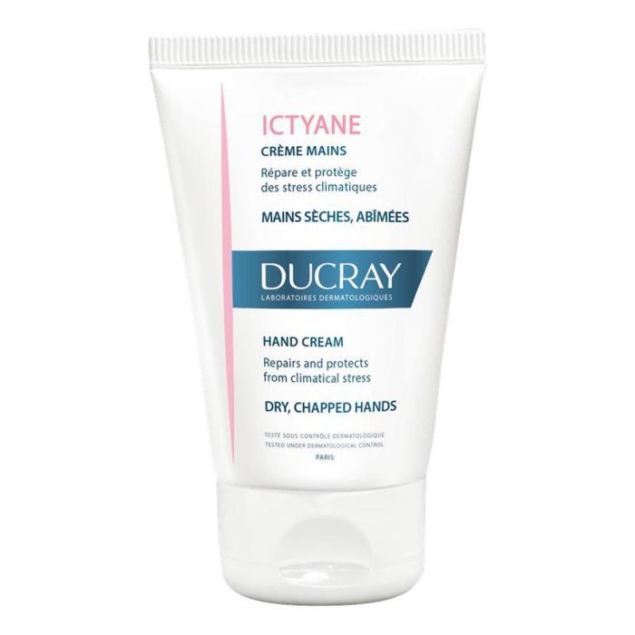 Ducray Ictyane Crema de Manos Dúo Pack Piel Seca y Agredida Hidratante Reparadora Protectora con Complejo Termoprotector 2 x 50 ml (100 ml)