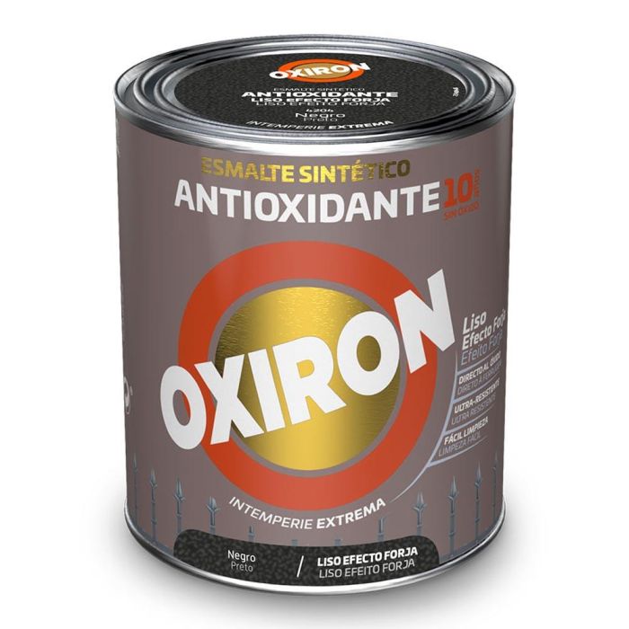 Esmalte sintético metálico antioxidante oxiron negro liso efecto forja 750 ml titan 5809097