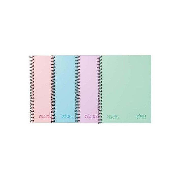 Bloc Navigator Micro.Tapa Extra A4+ 120H Cuadric.5X5 80G 5 Col. Banda Pastel Surtido (5 Col.) (Set de 5)