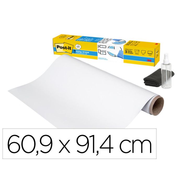 Superficie Adhesiva de Borrado En Seco 0,609X0,914M Super Sticky Flex Write Rollo Fws3X2 Post-It 7100197625