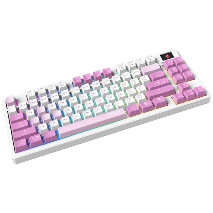 MSI Forge GK600 TKL W Violet ES Teclado Gaming USB Tipo C Español Rosa Blanco 1 MSI Forge GK600 TKL W Violet ES Teclado Gaming USB Tipo C Español Rosa Blanco 1