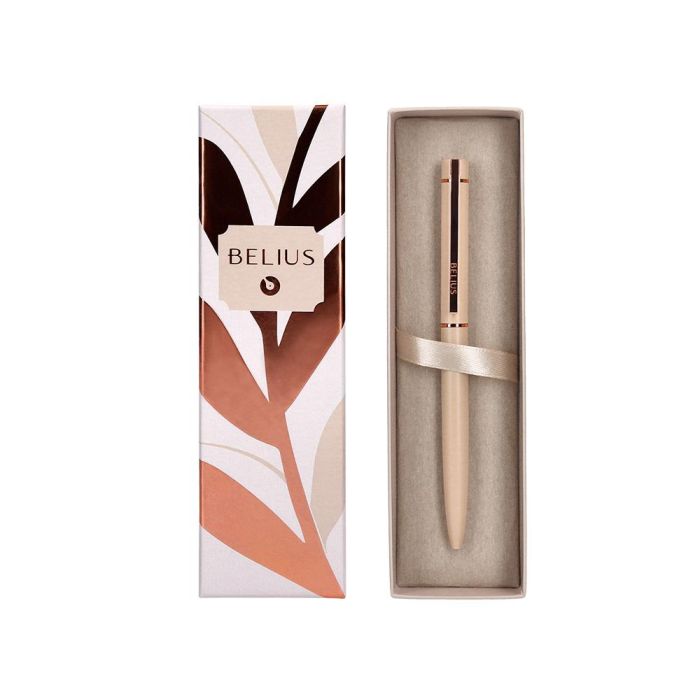 Boligrafo Belius Rose Aluminio Color Beige Claro Oro Rosa Tinta Azul Caja De Diseño 5 Boligrafo Belius Rose Aluminio Color Beige Claro Oro Rosa Tinta Azul Caja De Diseño 5