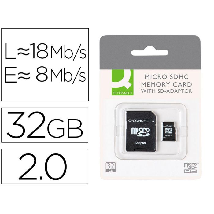 Memoria Sd Micro Q-Connect Flash 32 grb Clase 6 Con Adaptador