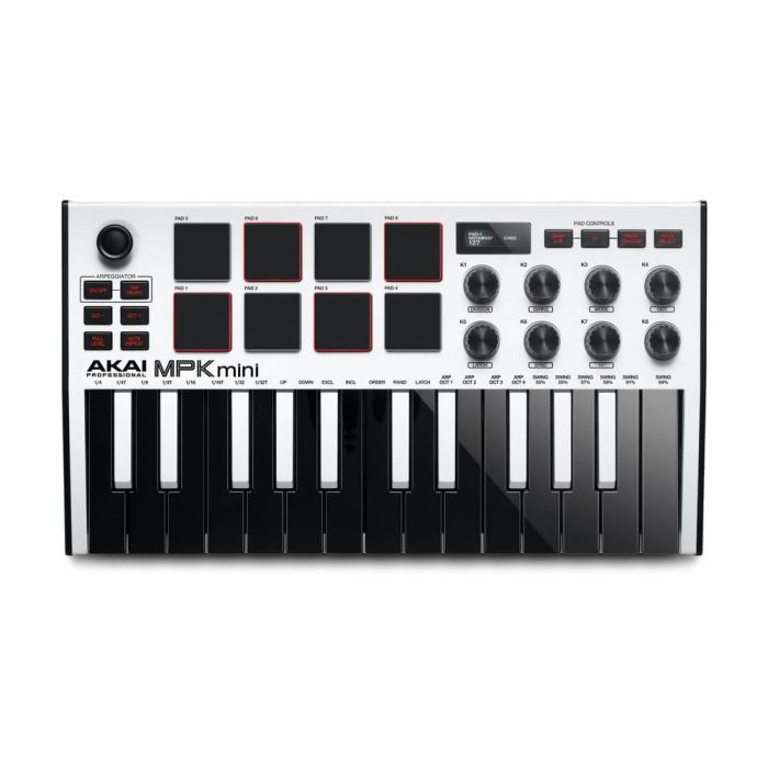 AKAIPRO Mpk Mini Mk3 Controlador MIDI con 25 Teclas Sensibles, Pads MPC, Arpegiador y Pantalla OLED
