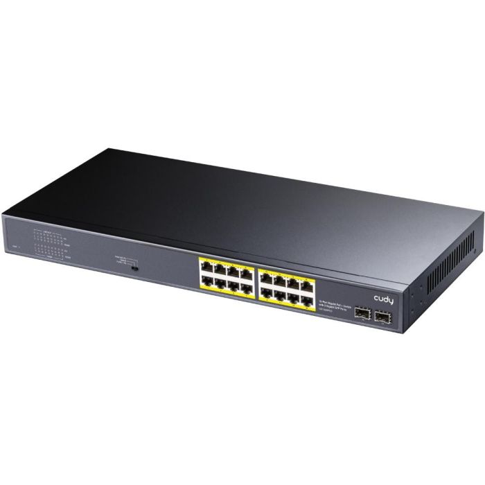 CUDY GS1020PS2 Switch Gigabit Ethernet con PoE, 16 Puertos RJ45, 2 Puertos SFP, Montaje en Rack 1