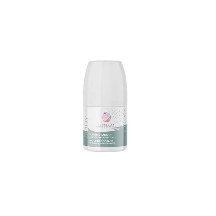 Schussler Natur Cosmedics Desodorante Roll-On Aloe-Bergamota 50ml, con Sal Mineral Dr. Schüssler Nº3, Sin Aluminio ni Parabenos