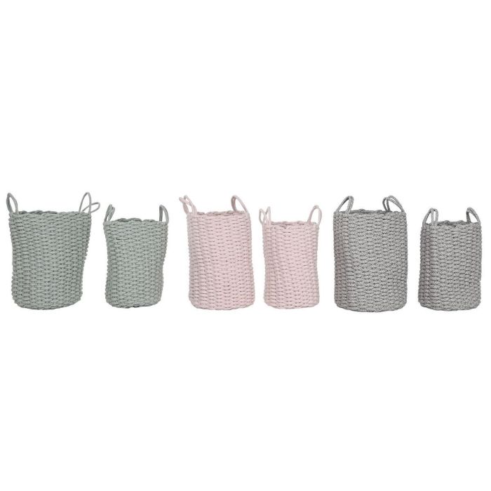 Juego de Cestas Home ESPRIT Verde Gris Rosa Cuerda (2 Piezas) (3 Unidades) Juego de Cestas Home ESPRIT Verde Gris Rosa Cuerda (2 Piezas) (3 Unidades)