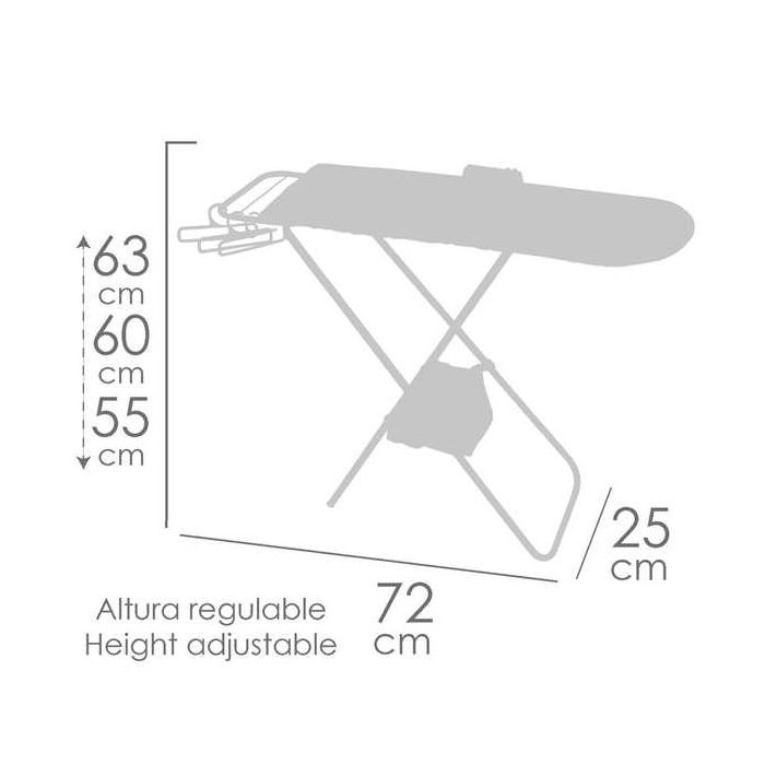 Planchador plegable koala con plancha y perchas 72x25x(55/60/63) cm altura regulable. 3 Planchador plegable koala con plancha y perchas 72x25x(55/60/63) cm altura regulable. 3