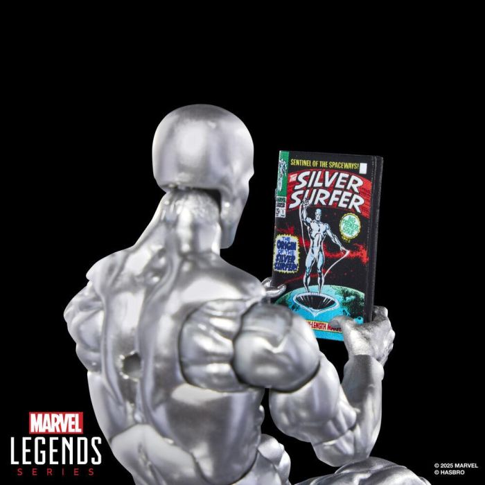 HASBRO Marvel Legends Series Figura Estela Plateada The Silver Surfer 15cm Articulada con 6 Accesorios y Tabla de Surf 8