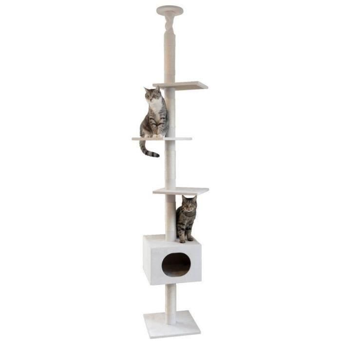 KERBL - Árbol para gatos FERDI - 38 x 38 x 240 a 260 cm - Blanco - Sisal 1 KERBL - Árbol para gatos FERDI - 38 x 38 x 240 a 260 cm - Blanco - Sisal 1