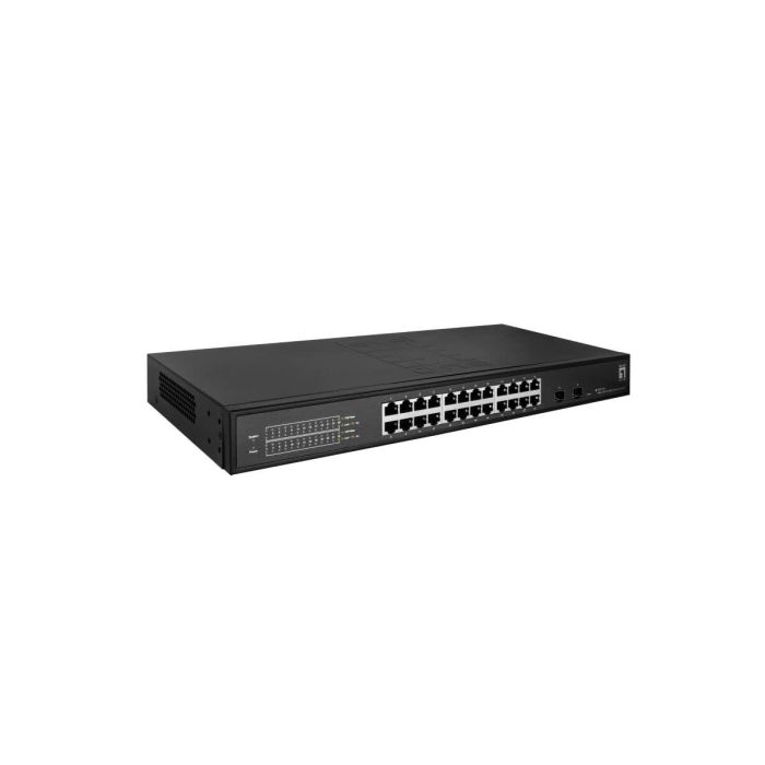 Level one GES-2126 Switch Gigabit Smart Lite 26 Puertos, 24 RJ45 + 2 SFP, VLAN 802.1Q, QoS, Eficiencia Energética 1