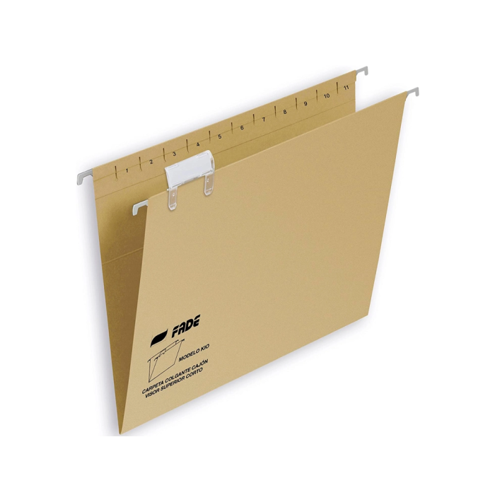 Fade Carpeta Colgante Kio Kraft Cartulina Folio Visor Superior Con Etiquetas -50U- 1