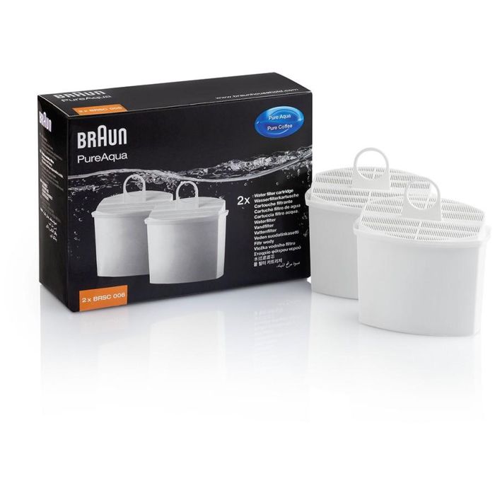 Braun Filtro de Agua BRSC006 (Set 2x) para Cafetera, Universal, Blanco