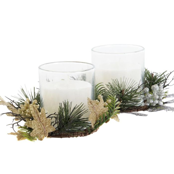 Vela Navidad Moderna DKD Home Decor Dorado Plateado 15 x 5 x 15 cm (2 Unidades) 2 Vela Navidad Moderna DKD Home Decor Dorado Plateado 15 x 5 x 15 cm (2 Unidades) 2
