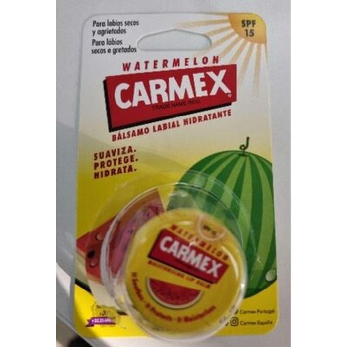 Carmex Bálsamo Labial Hidratante Sandía SPF 15 para Labios Agrietados, Secos y Dañados - Tarro 7.5g Uso Diario 8 Carmex Bálsamo Labial Hidratante Sandía SPF 15 para Labios Agrietados, Secos y Dañados - Tarro 7.5g Uso Diario 8