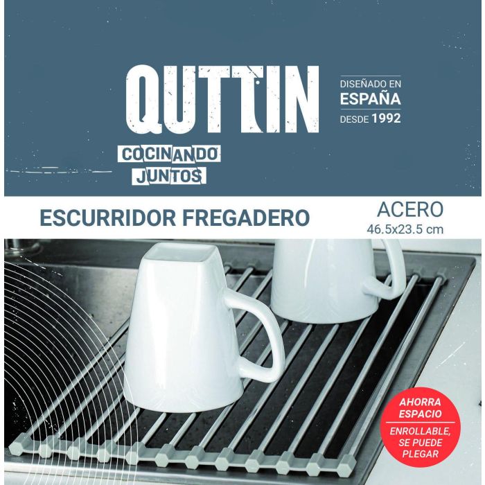 Escurridor de acero para fregadero Inde 46.5x23.5 cm (12 Unidades) 1 Escurridor de acero para fregadero Inde 46.5x23.5 cm (12 Unidades) 1