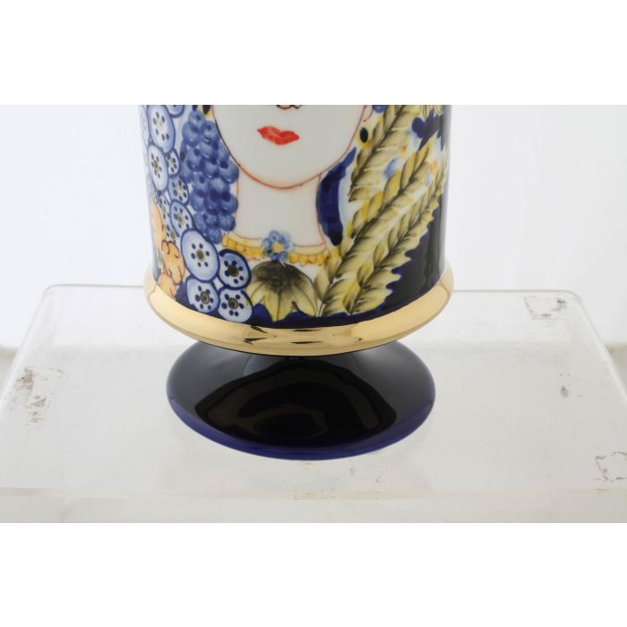 DKD Home Decor Jarrón de Porcelana Shabby Margot Multicolor Azul con Diseño de Cara 11 x 25 x 11 cm 2 DKD Home Decor Jarrón de Porcelana Shabby Margot Multicolor Azul con Diseño de Cara 11 x 25 x 11 cm 2