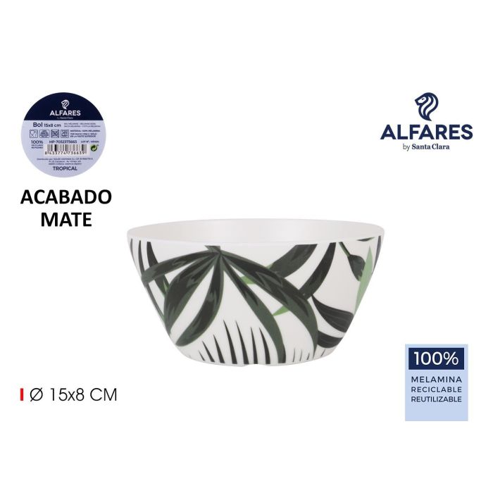 Alfares Bol de Melamina Tropical Mate 15 x 8 cm (24 Unidades)