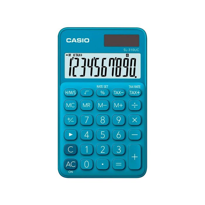 Calculadora Casio Sl-310Uc-Bu Bolsillo 10 Digitos Tax +-- Tecla Color Azul 1