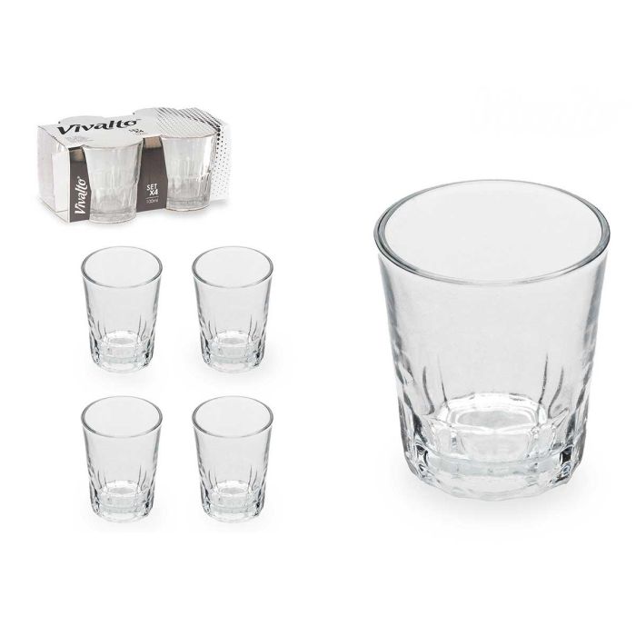 Set 4 Vasos Vidrio Cortado 100 ml Vivalto - 16.5x7.5x11.5 cm (24 Unidades) Set 4 Vasos Vidrio Cortado 100 ml Vivalto - 16.5x7.5x11.5 cm (24 Unidades)