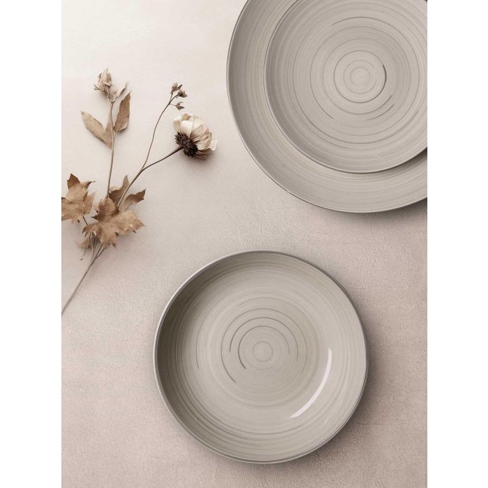 Set Vajilla 12 Pcs Espiral Gris Vessia 28X29CM (2 Unidades) 2 Set Vajilla 12 Pcs Espiral Gris Vessia 28X29CM (2 Unidades) 2