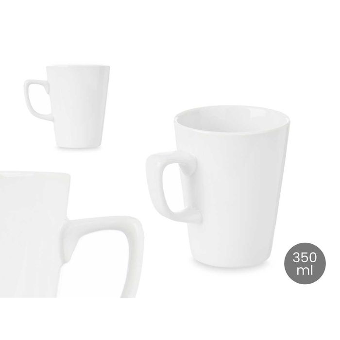 Vessia Taza de Desayuno de Porcelana 350 ml, 11.5x10.5x8.5 cm, Blanco, Apto para Lavavajillas y Microondas (24 Unidades) Vessia Taza de Desayuno de Porcelana 350 ml, 11.5x10.5x8.5 cm, Blanco, Apto para Lavavajillas y Microondas (24 Unidades)