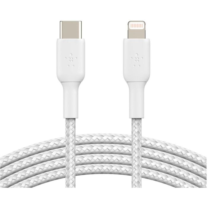 Belkin CAA004BT1MWH Cable USB-C a Lightning Trenzado Boost Charge 1m Blanco 4