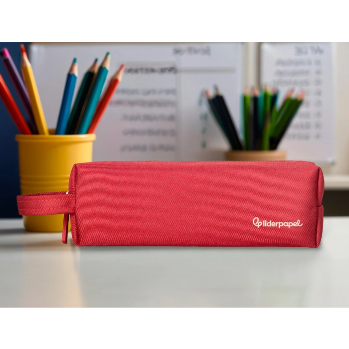 Liderpapel Estuche Portatodo Classic Rectangular con Asa 210x70mm Rojo 8