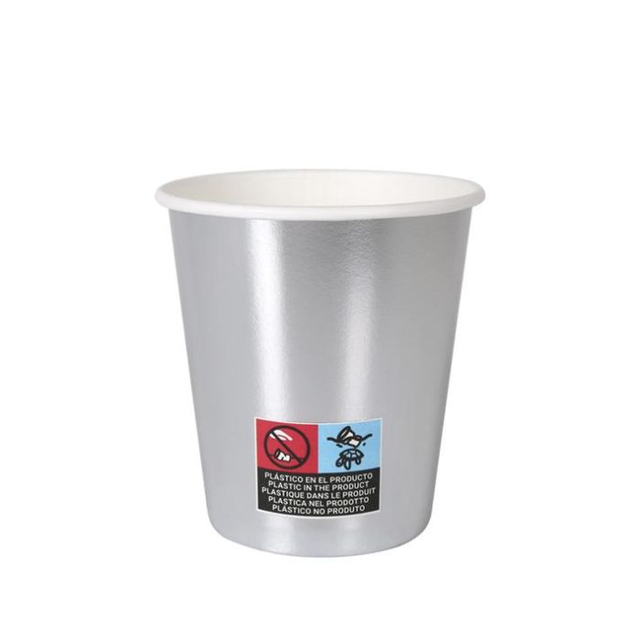 Set de 10 vasos de cartón plata 200 cc Algon (18 Cajas) 1 Set de 10 vasos de cartón plata 200 cc Algon (18 Cajas) 1