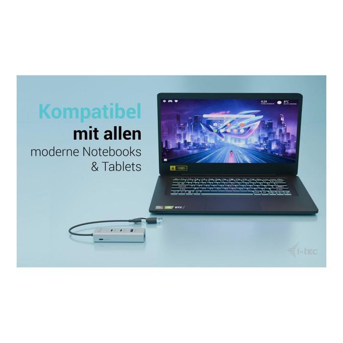 Hub USB i-Tec CAHUBMETAL2A2CPD Plateado 5