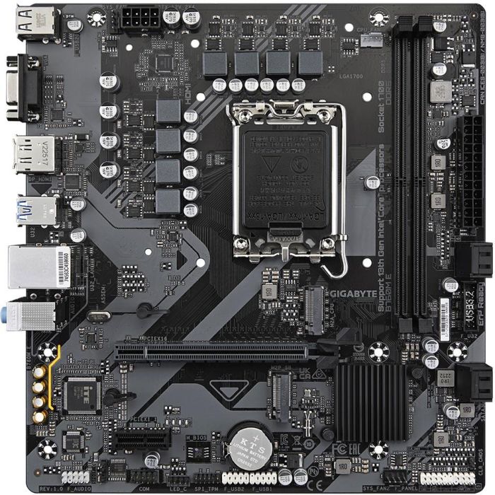 Gigabyte B760M E Placa Base Micro ATX Intel LGA 1700 DDR5 para 12ª, 13ª y 14ª Gen, hasta 7200 MHz 1