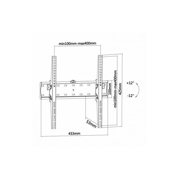 Aisens Soporte de Pared Eco Inclinable 3 Pivotes para TV/Monitor 40 kg 32"-55", VESA 400x400mm, Inclinación -12º/+12º, Negro 3 Aisens Soporte de Pared Eco Inclinable 3 Pivotes para TV/Monitor 40 kg 32"-55", VESA 400x400mm, Inclinación -12º/+12º, Negro 3