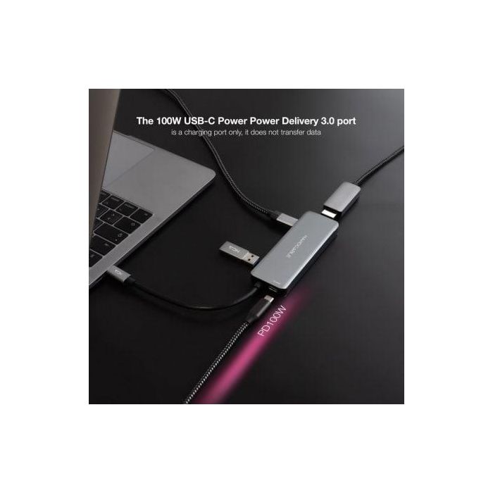 Nanocable 10.16.1006 Docking USB-C con 2xUSB 3.0 (5Gbps), 3xUSB-C (PD 100W), HDMI 4K 60Hz para Windows, Mac, Linux. 3