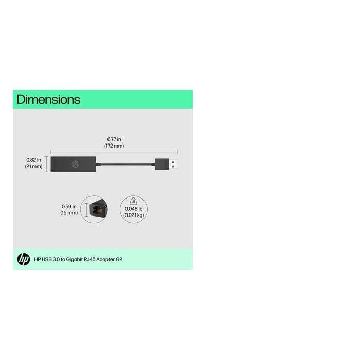 HP USB 3.0 to Gigabit RJ45 Adapter G2 5 HP USB 3.0 to Gigabit RJ45 Adapter G2 5