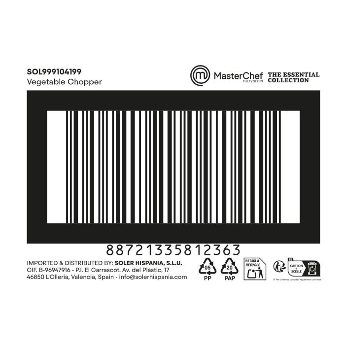 Inde Picadora Verduras 10,4x13,3x13,3 cm 3,2 kg (12 Unidades) 1