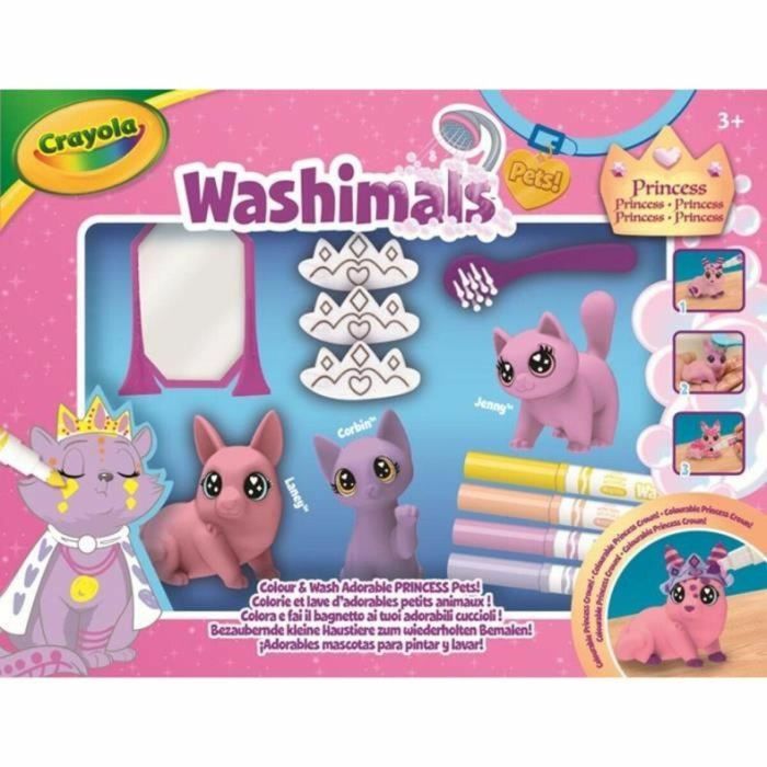 Crayola CRA0071662075194 Washimals Pastel Princess Pets - Kit para Colorear y Personalizar Animales en Colores Pastel, Niños de 3 Años