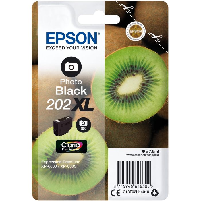 Epson 202 XL Cartucho Tinta Original Negro para XP-6000, XP-6005, XP-6100, XP-6105, 800 Páginas