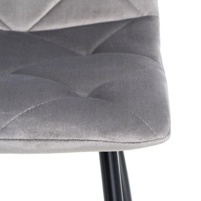 Silla Terciopelo Gris Tejido-Metal 45 X 50 X 86 cm
