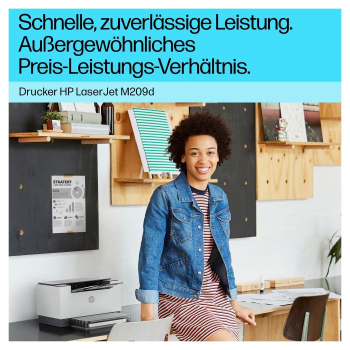 HP Impresora Láser Monocromo LaserJet M209d Dúplex Blanca 8J9L0F 8