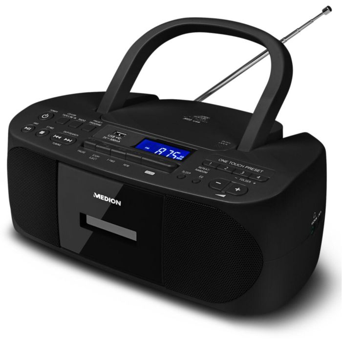 Medion MED4061275057881 Radio CD K7 FM 2x3W RMS Negra 16 Medion MED4061275057881 Radio CD K7 FM 2x3W RMS Negra 16
