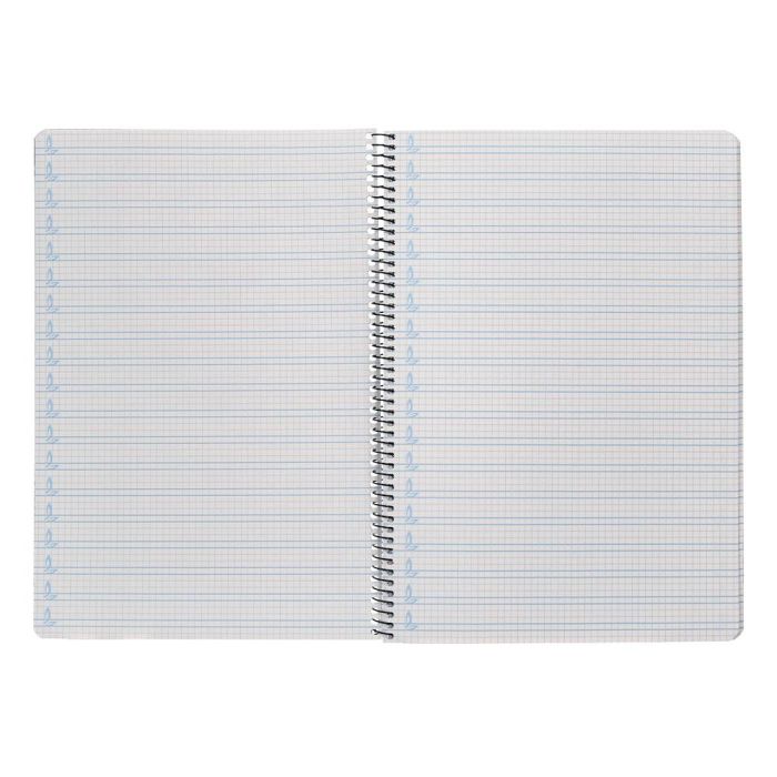 Cuaderno Espiral Liderpapel Folio Pautaguia Tapa Plastico 80H 75 gr Cuadro Pautado 4 mm Con Margen Color Azul 6