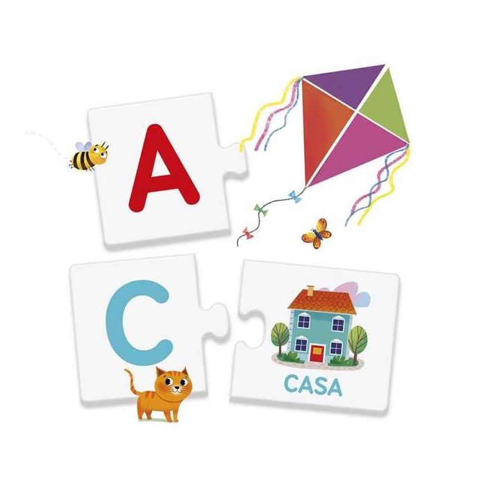 Juego primer alfabeto. 26 minipuzles encajables para conocer letras y palabras. 4 Juego primer alfabeto. 26 minipuzles encajables para conocer letras y palabras. 4