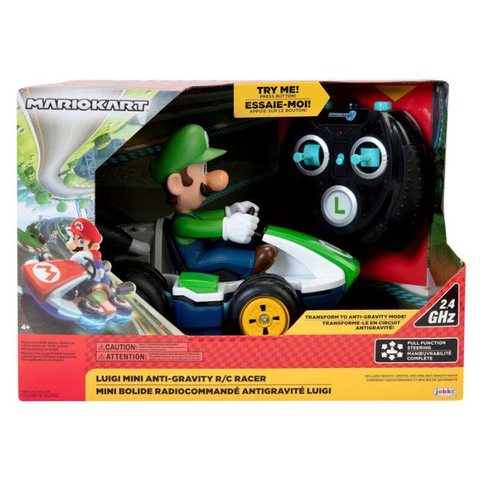 JAKKS PACIFIC Coche Mini RC Racer Luigi Mario Kart Nintendo Radio Control 20cm