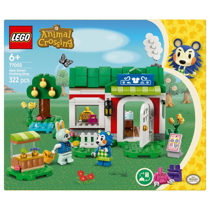 LEGO Animal Crossing Tienda Ropa Hermanas Manitas 77055 Set de Construcción para Niños y Niñas +6 Años con Minifiguras de Pili y Ariel