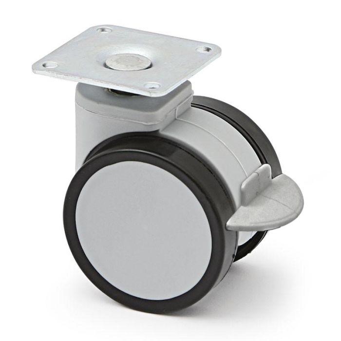 Q&Q Rueda Giratoria Duncan Ø50 H64 Plástico Gris Con Freno