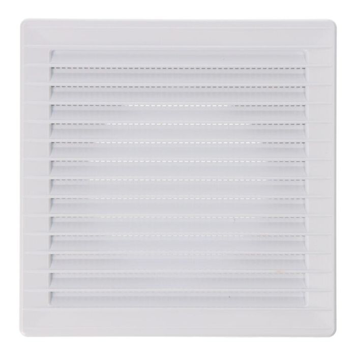 Rejilla ventilación cuadrada empotrable ø 100mm con mosquitera 170x170x10mm abs blanca