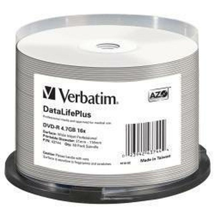 DVD-R Verbatim DATALIFE PLUS 4,7 GB 16x 50 Piezas (4 Unidades) 1 DVD-R Verbatim DATALIFE PLUS 4,7 GB 16x 50 Piezas (4 Unidades) 1