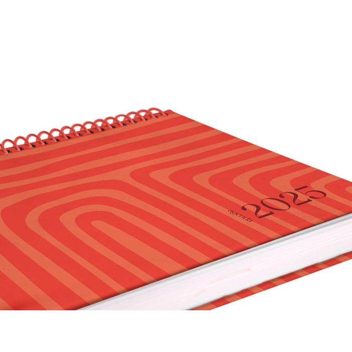 Agenda Espiral Liderpapel Syros A5 2025 Dia Pagina Color Rojo Papel 60 gr Catalan 6