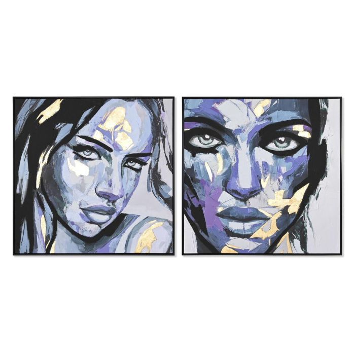 Cuadro DKD Home Decor 103 x 4,5 x 103 cm Mujer Moderno (2 Unidades) Cuadro DKD Home Decor 103 x 4,5 x 103 cm Mujer Moderno (2 Unidades)