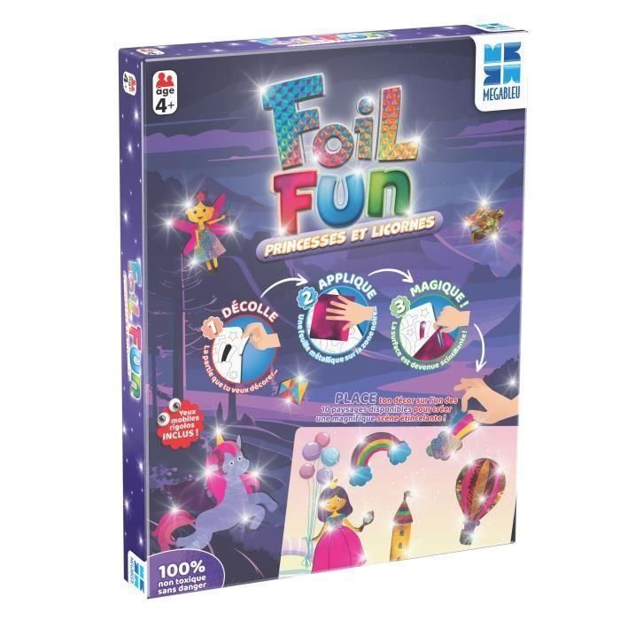 Megableu MEG3760046783479 Actividad Creativa Foil Fun: Princesas y Unicornios - Crear Obras sin Ensuciarse